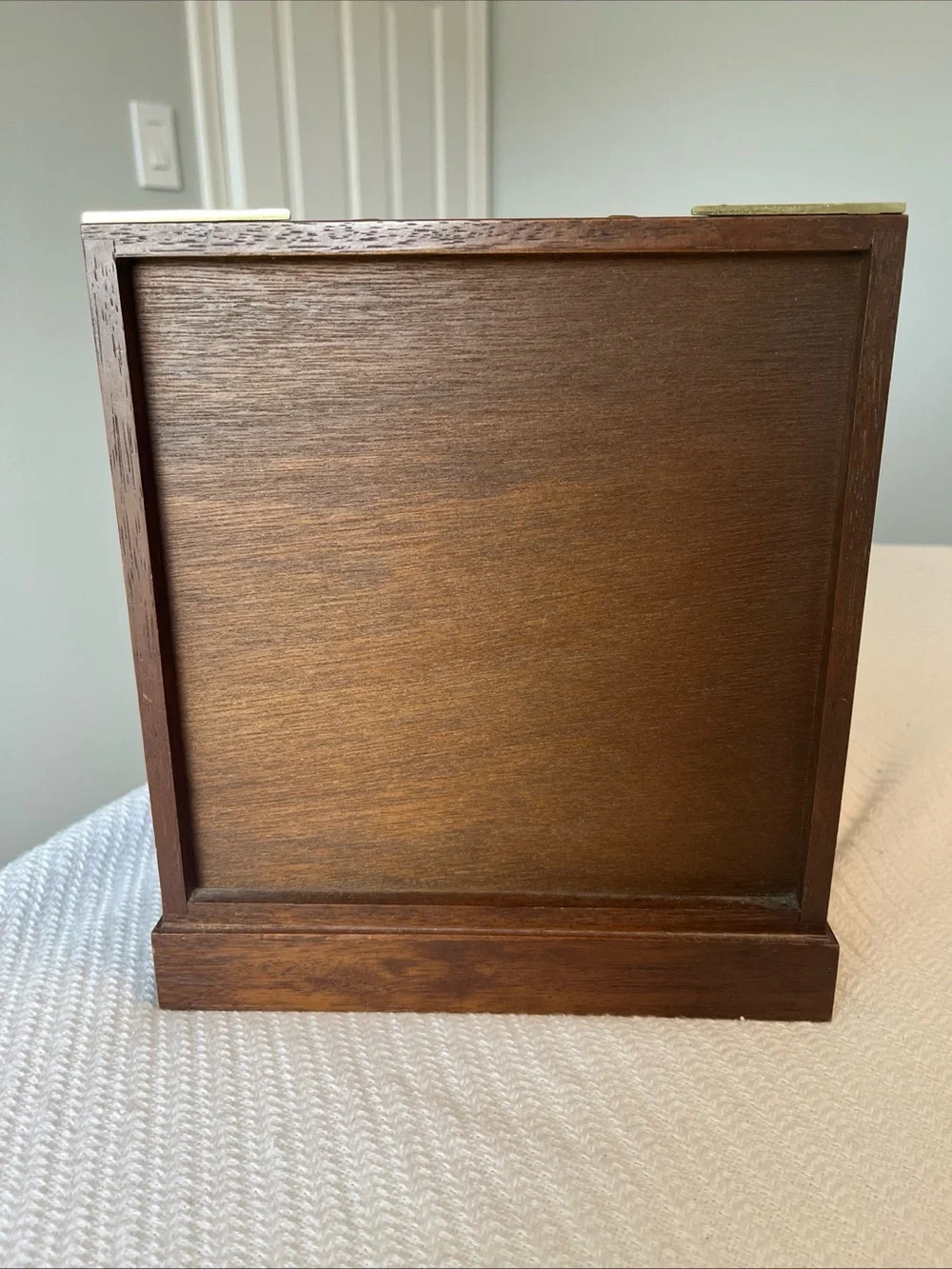 Vintage Japanese Tansu Wooden Jewelry Chest with Brass Accents - Brown